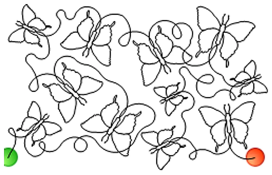 Stitch outline of butterfly 1 pano