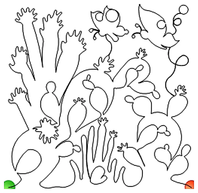 Stitch outline of CactusField