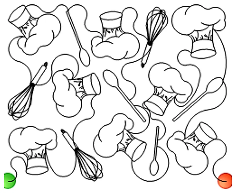 Stitch outline of chef tools e2e