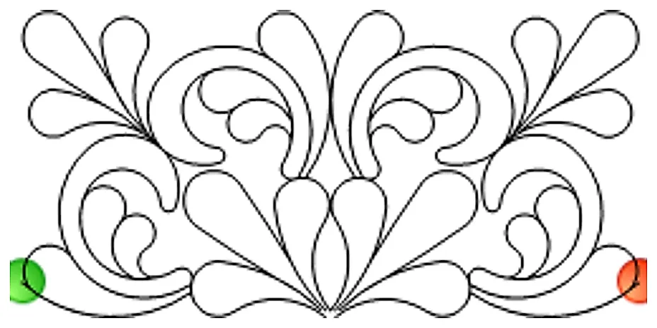 Stitch outline of decatur-feather-border