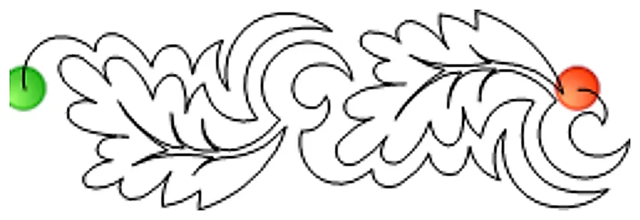 Stitch outline of English Oak