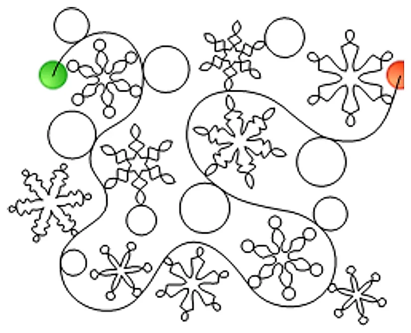 Stitch outline of EQS Mixed Snowflakes and Pearls e2e