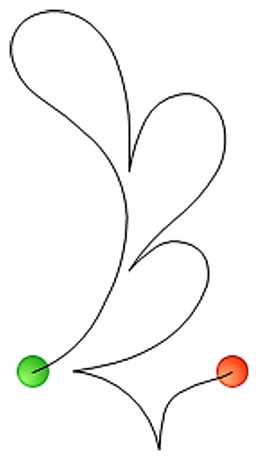 Stitch outline of feather chain