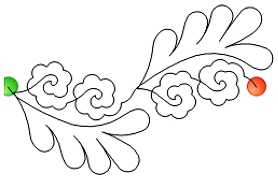 Stitch outline of Feathered Garden 4 (10 inch)