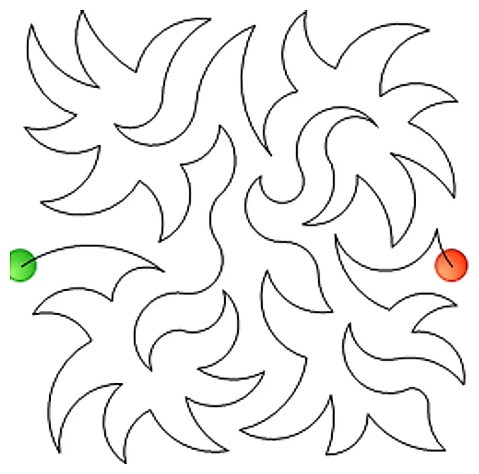 Stitch outline of Fire E2E