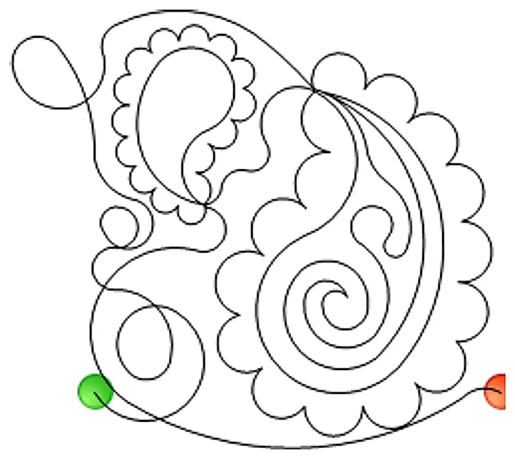 Stitch outline of FIS_Paisley-Chain