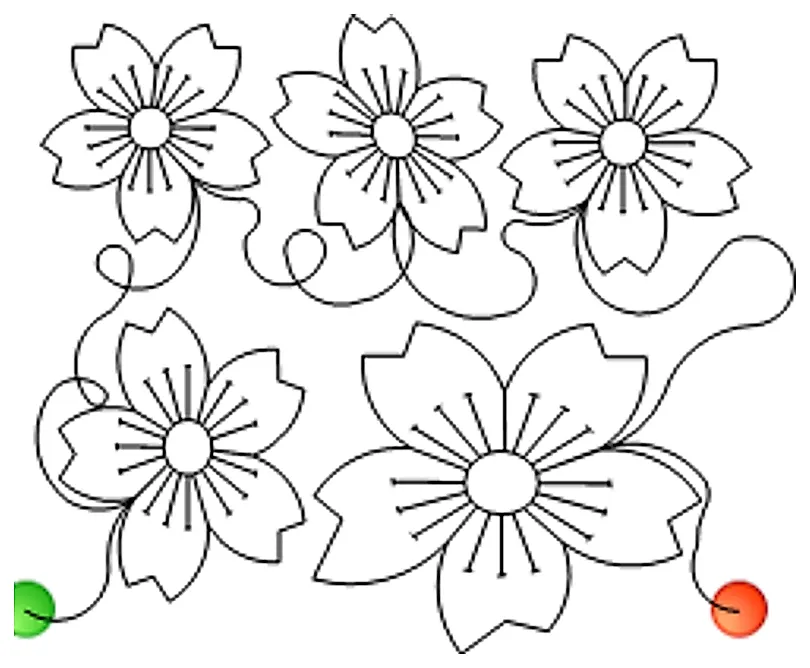 Stitch outline of flower pano 1
