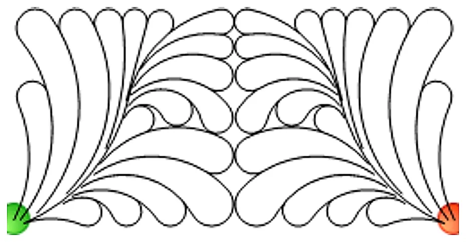 Stitch outline of fulton-feather-border