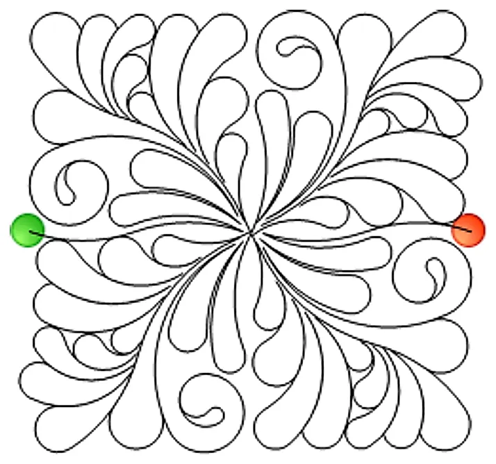 Stitch outline of fulton-feather-panto
