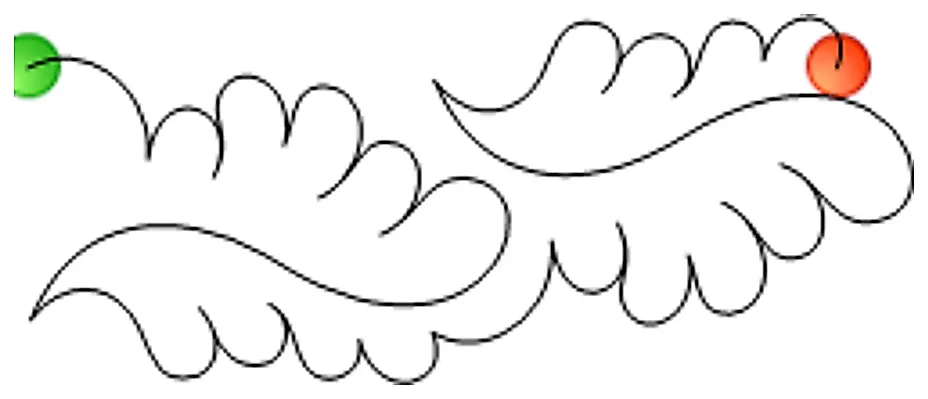 Stitch outline of Funky Feathers