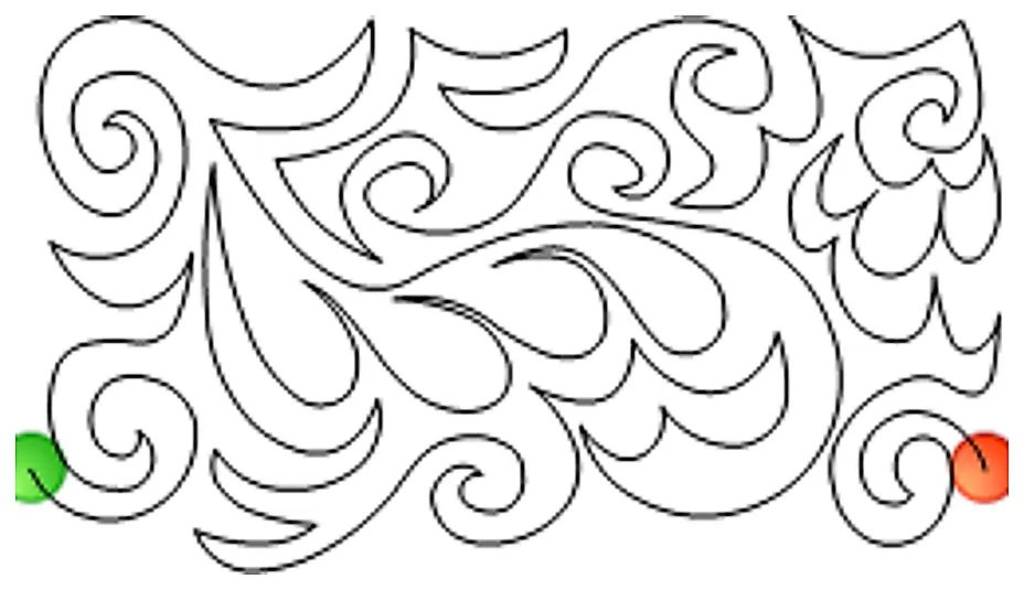 Stitch outline of GQS-03 Simple Feather Meandering revised