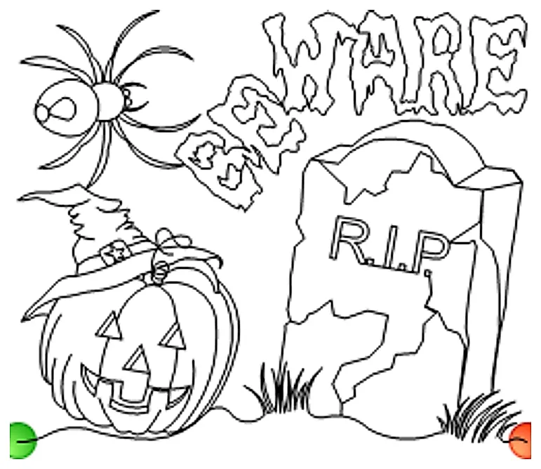 Stitch outline of halloween e2e