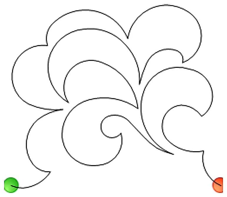 Stitch outline of japonica