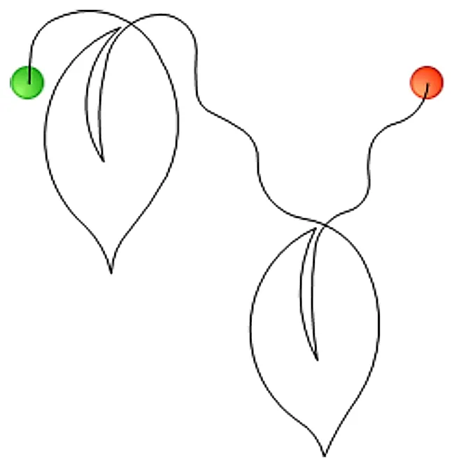 Stitch outline of Just Leaves (6 inch)