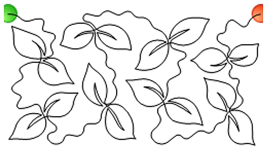 Stitch outline of Just Leaves (10 inch)