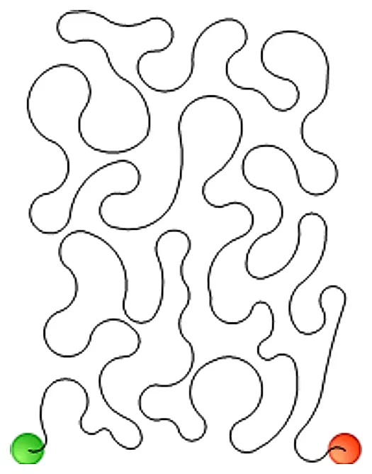 Stitch outline of meander 4