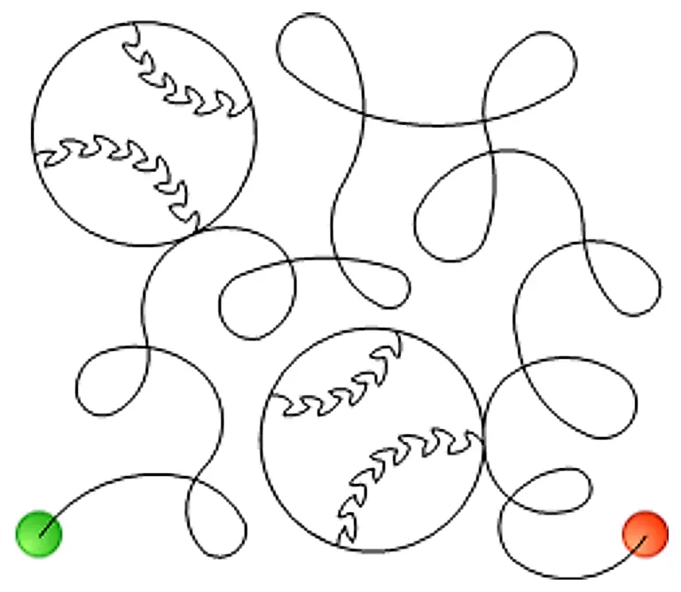 Stitch outline of Meandering Baseballs e2e
