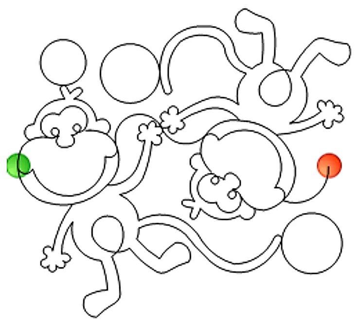 Stitch outline of Monkeys e2e