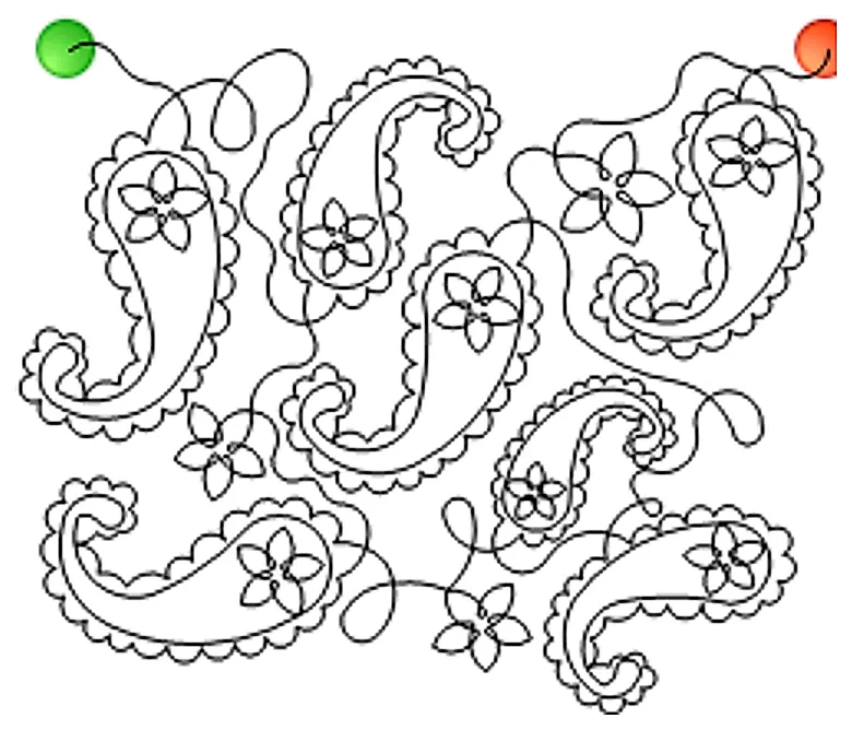 Stitch outline of paisley simple