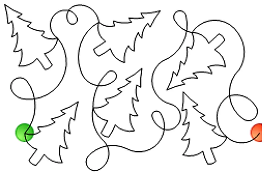 Stitch outline of Pine tree E2E