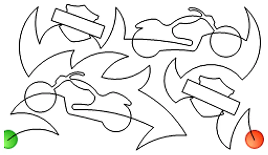 Stitch outline of Road Bike e2e rev1