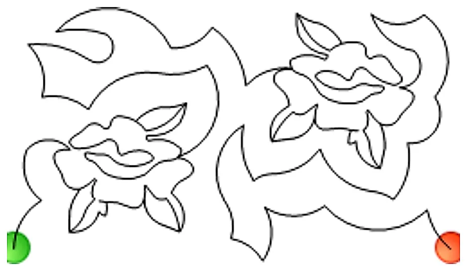 Stitch outline of Rose e2e