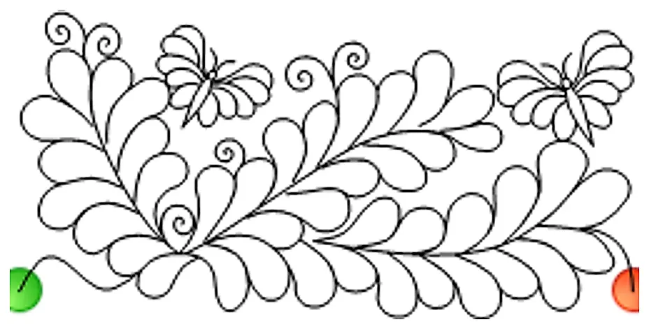 Stitch outline of SCF-187 Feather Butterfly