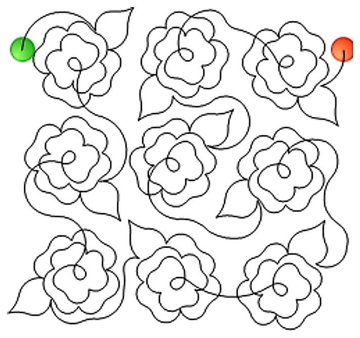 Stitch outline of Simply Roses Panto