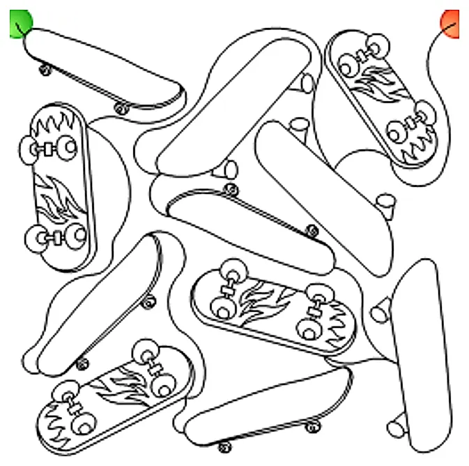 Stitch outline of Skateboards PANTO