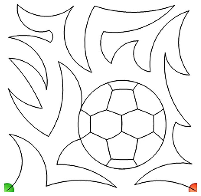 Stitch outline of soccer