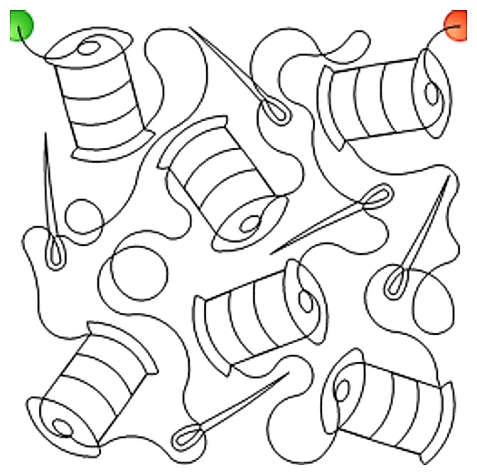 Stitch outline of ss-dbd-spools of thread e2e