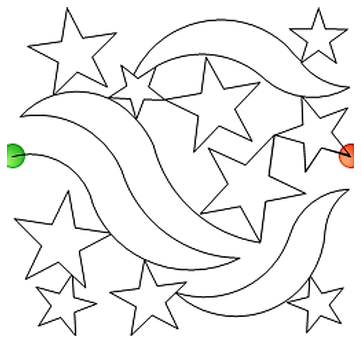 Stitch outline of Star Spangled Banner Block