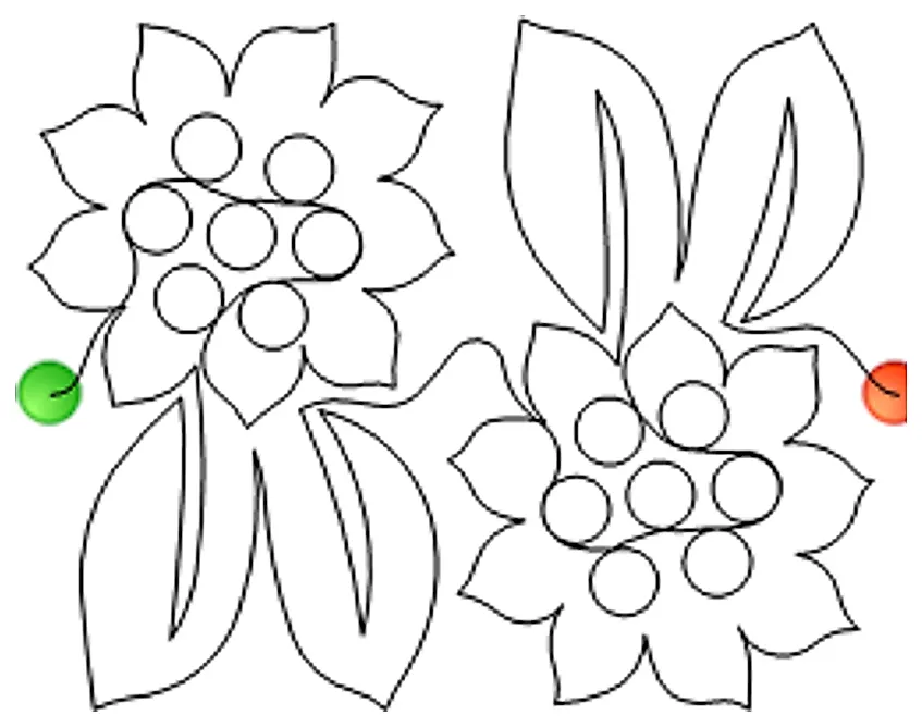 Stitch outline of Sunflowers (10 inch)