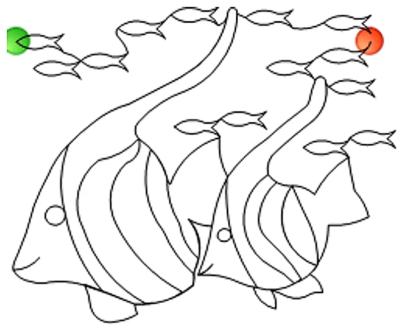 Stitch outline of Tropical Fish by Dave Dennis