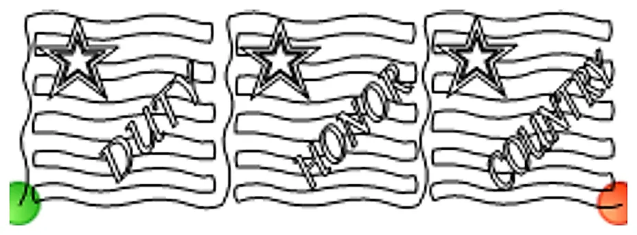 Stitch outline of US Army Cadet Motto