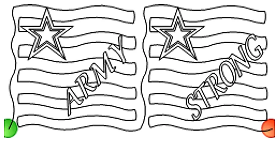 Stitch outline of US Army Strong Motto