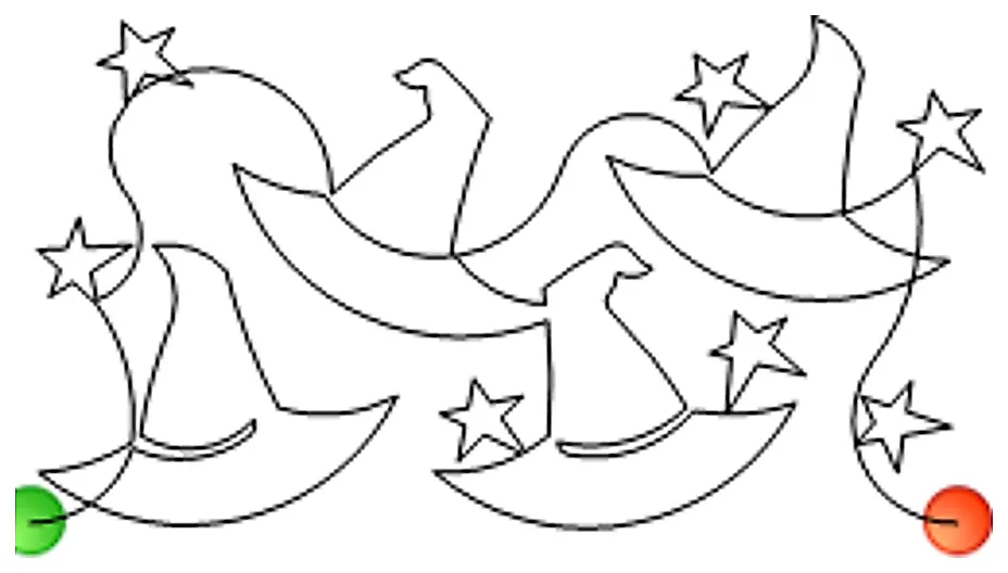 Stitch outline of Witches Hats e2e