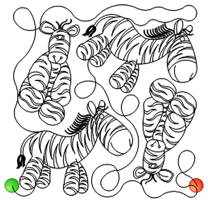 Stitch outline of Zebra 2 E2E